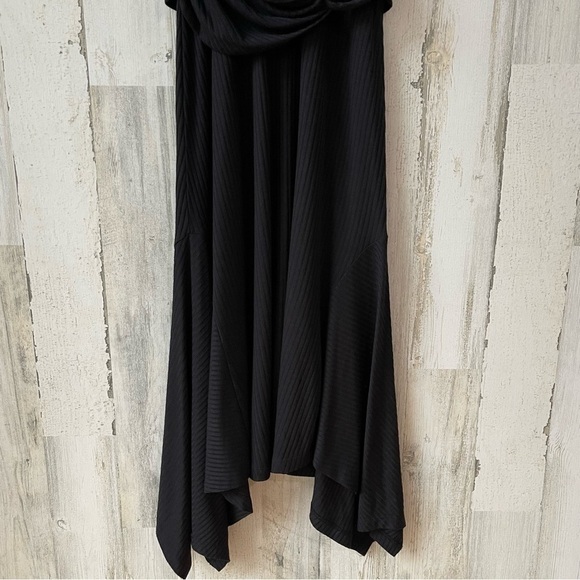 Anthropologie Kingslover Black Ribbed Knit Midi Dress Size S - Picture 7 of 14